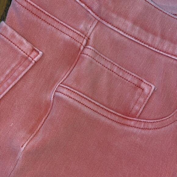 Spanx Jean-ish Legging Womens Coral Pink SMALL Pull On Pants Ankle Stretch FLAWS - Picture 8 of 14
